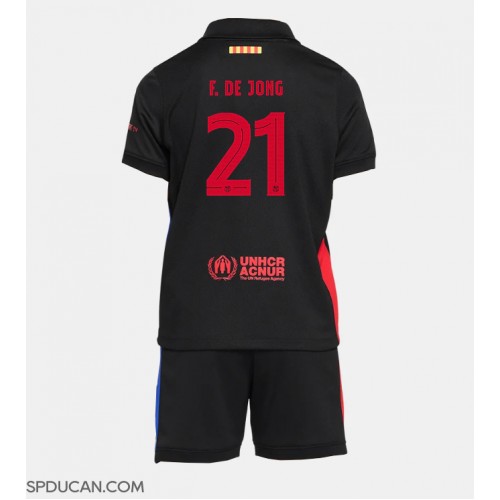 Dječji Nogometni Dres Barcelona Frenkie de Jong #21 Gostujuci 2024-25 Kratak Rukav (+ Kratke hlače)